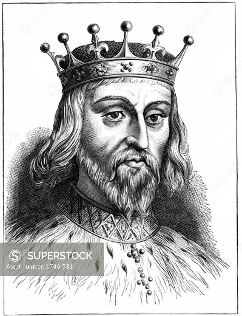 Henry II (1138-89) king of England from 1154, First Plantagenet king of England, Wood engraving