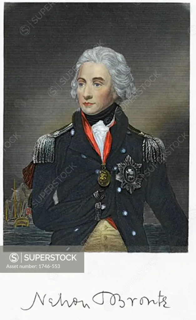 Horatio Nelson (1758-1805) English naval commander. Engraving after portrait by Abbot