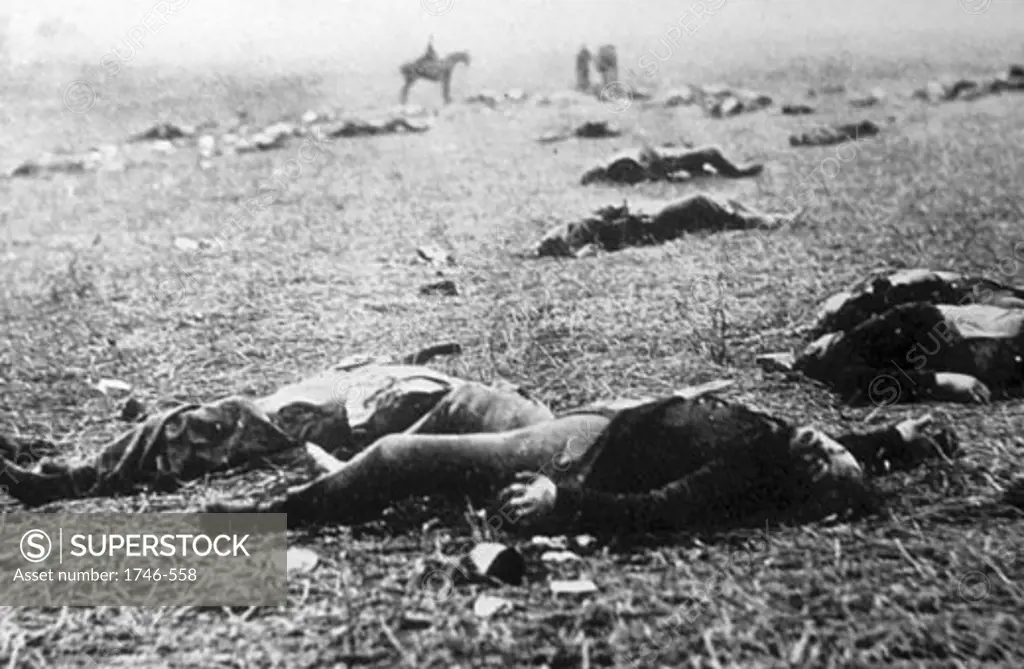 The Harvest of Death, Union Dead on the Battlefield at Gettysburg, Pennsylvania, USA, Photographed July 5-6, 1863 by Timothy O'Sullivan