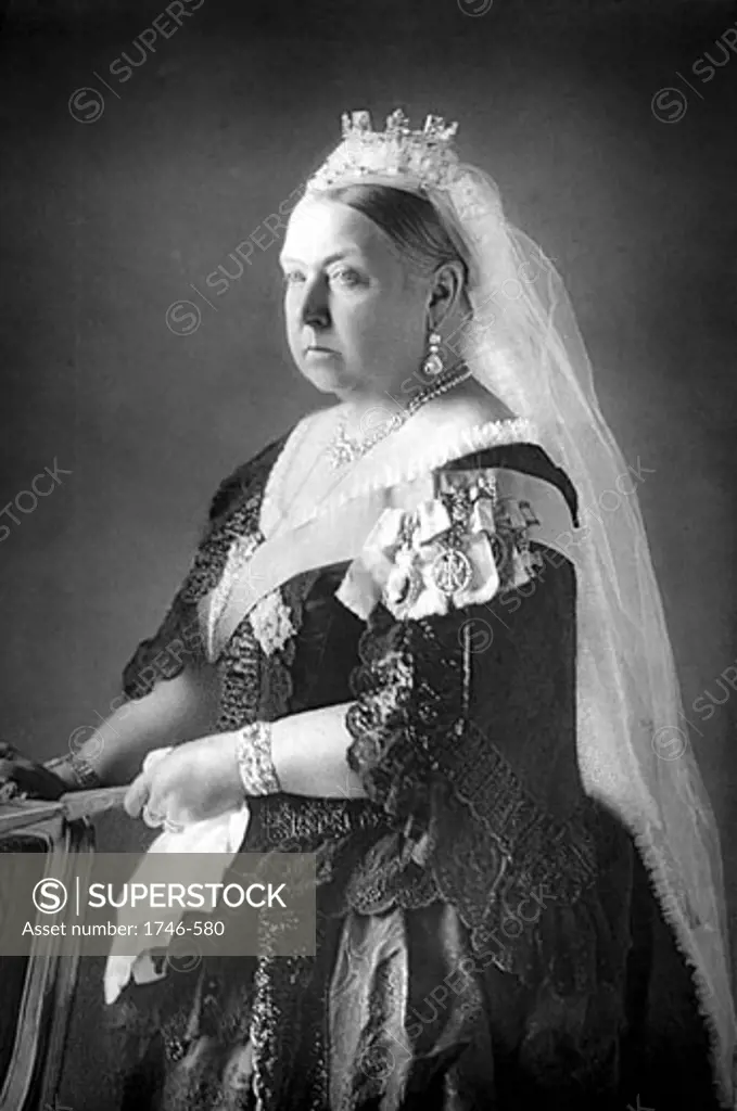 Queen Victoria, (1819-1901) from photograph published c.1890. Woodburytype