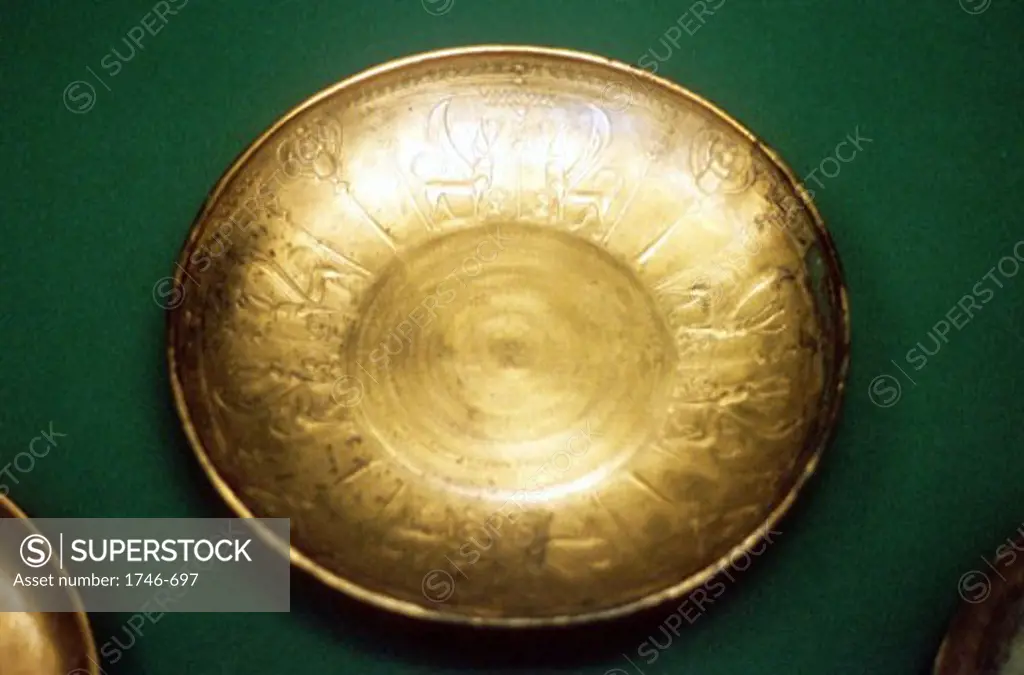 Bronze bowl from Nimrud. 8th century BC. Phoenician.