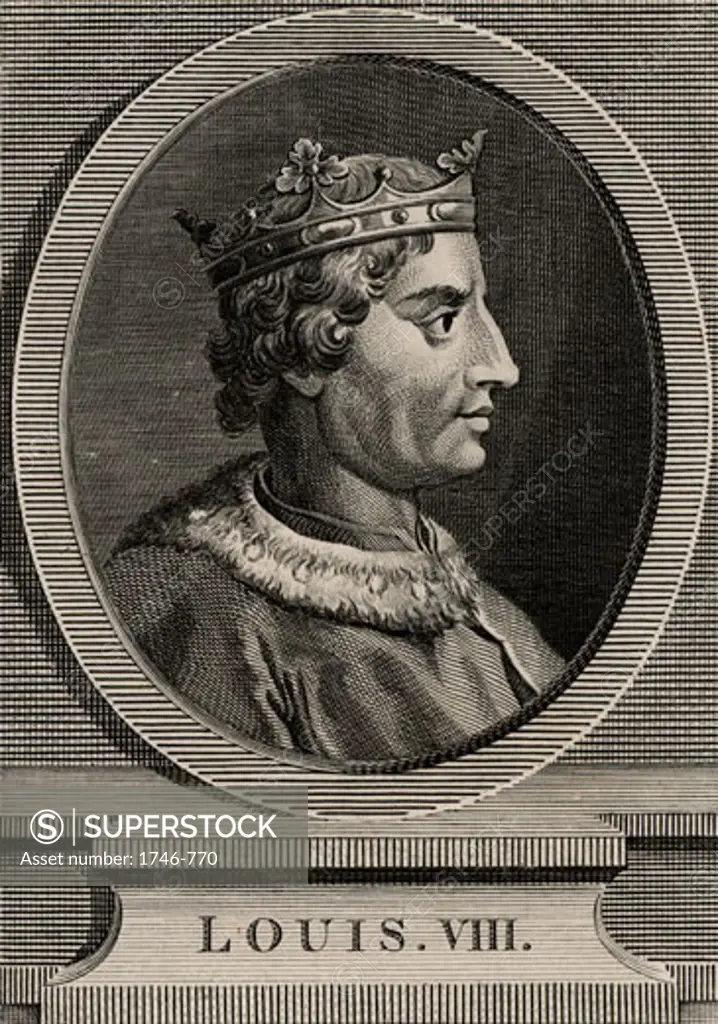 Louis VIII, the Lion (1187-1226), King of France, 1793, Copperplate Engraving