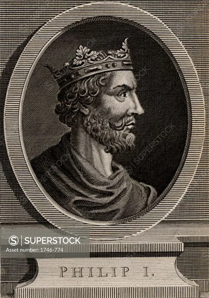 Philip I (1052-1108), King of France, 1793, Copperplate engraving