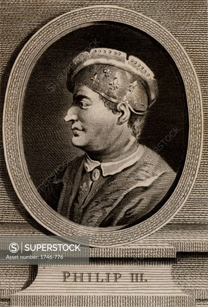 Philip III, the Bold (1245-1285), King of France, 1793, Copperplate engraving