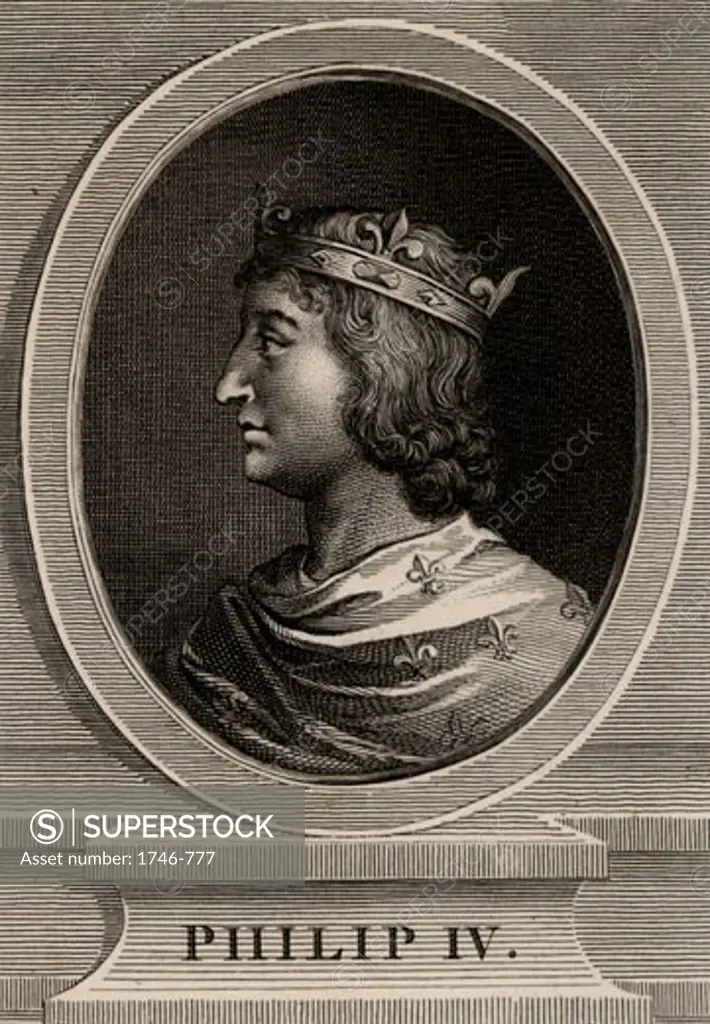 Philip IV, the Fair (1268-1314), King of France, 1793, Copperplate engraving