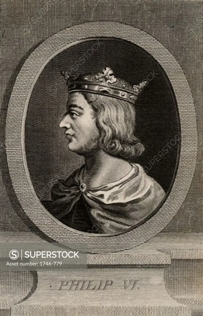 Philip VI (1293-1350), King of France, Copperplate engraving