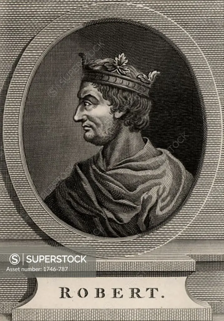 Robert II the Pious (971-1031), King of France, 1793, Copperplate engraving