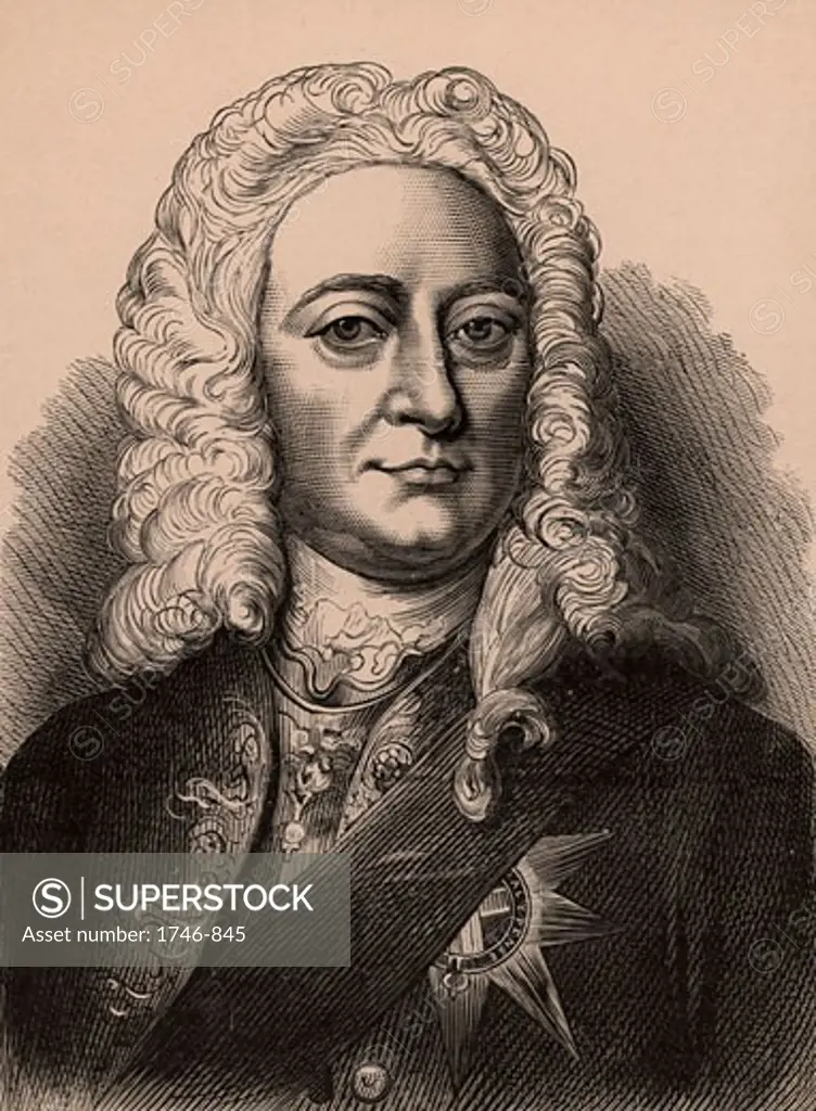 George II (1683-1760), King of Great Britain and Ireland, c1900, Wood engraving
