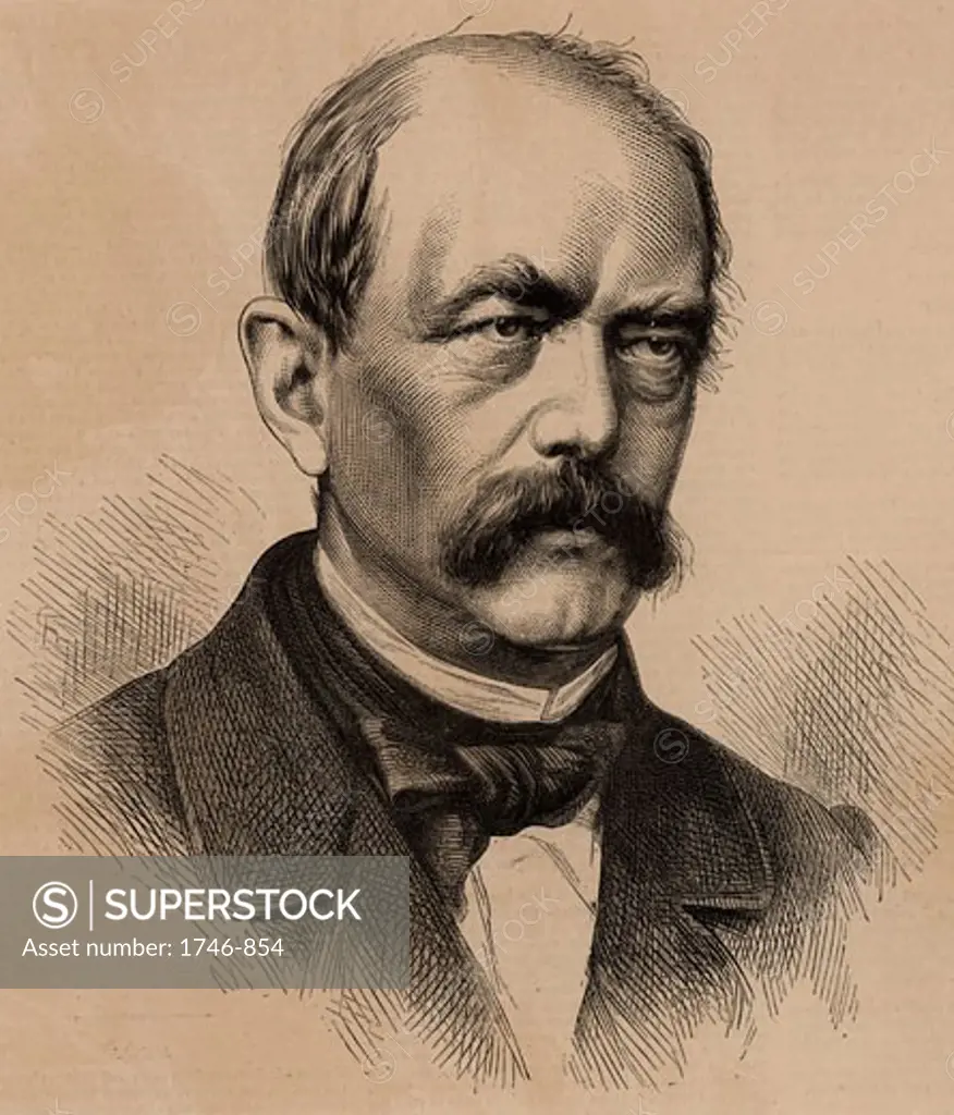 Otto von Bismarck (1815-98) German/Prussian statesman & Chancellor of Germany, From The Illustrated London News (London, 1866), Engraving