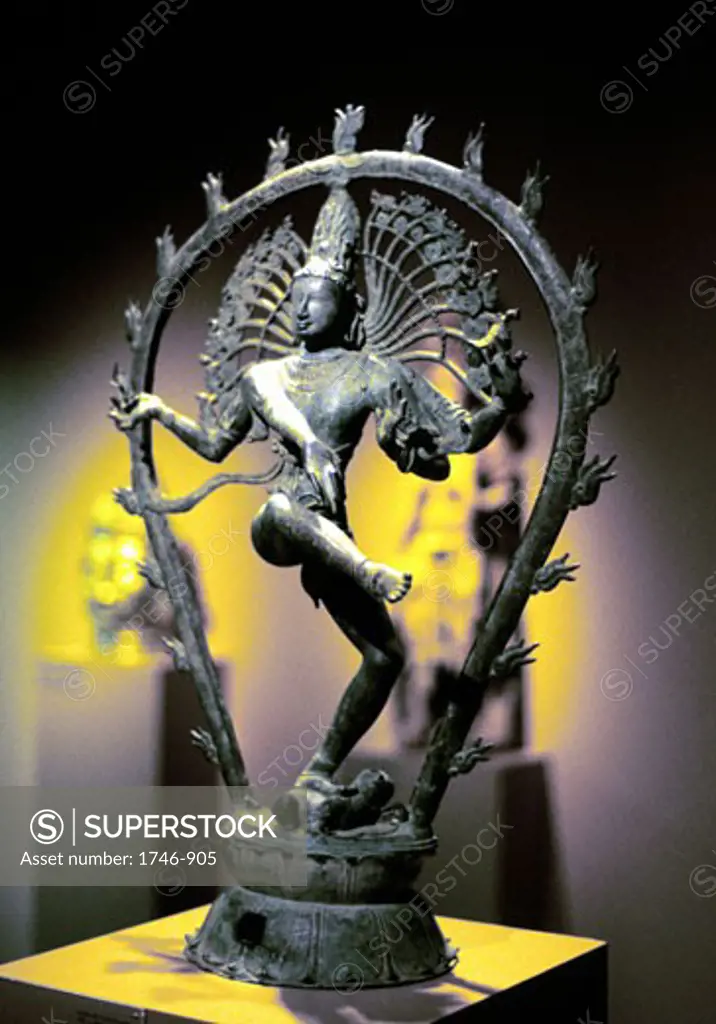 Siva (Shiva) Hindu god with contrasting qualities of destructive and renovating power. God of arts, ascetics and learning. Third member of Hindu Trimurti. 950 AD bronze from Tamil Nadu, India