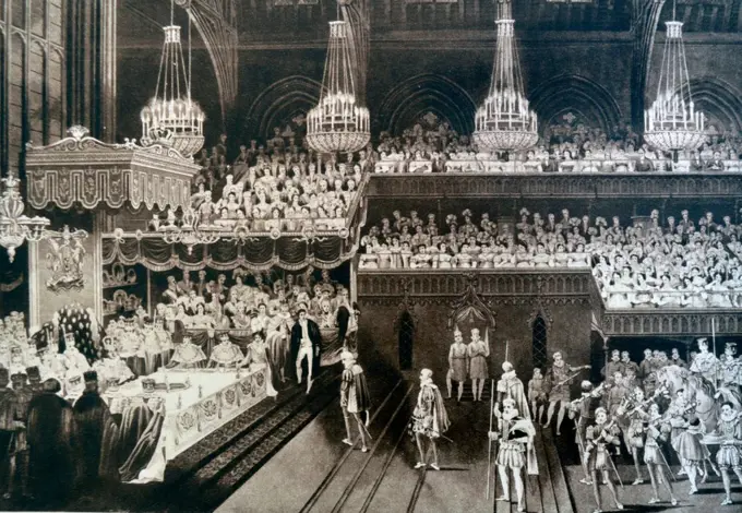Coronation banquet of King George IV of Great Britain, at Westminster Hall, London 1820