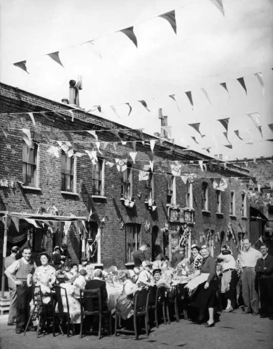 1953 street party in England to celebrate the Coronation of Queen Elizabeth II