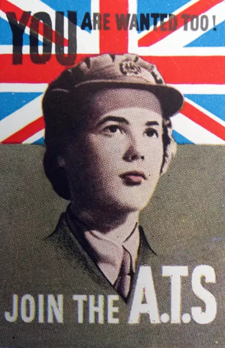 World war Two British propaganda poster for the Women's ATS service