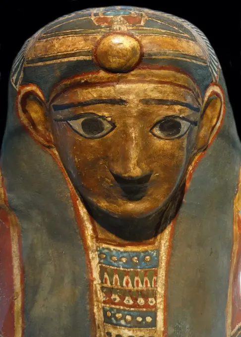 Roman-Egyptian Funerary mask. Cartonnage. 1st century BC.