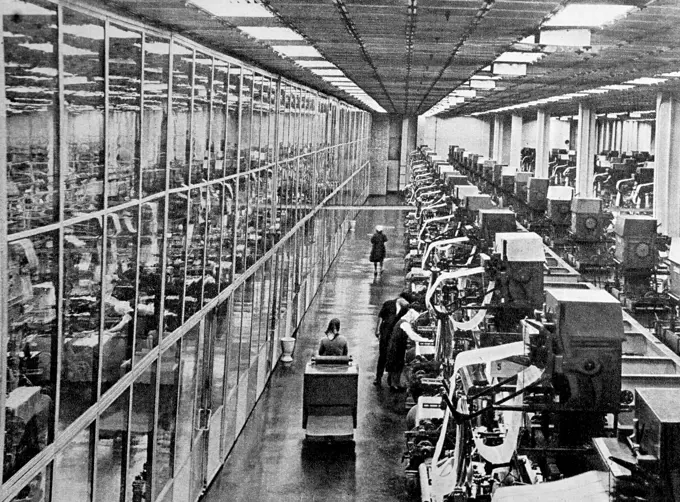 Soviet mass production textile factory. 1980