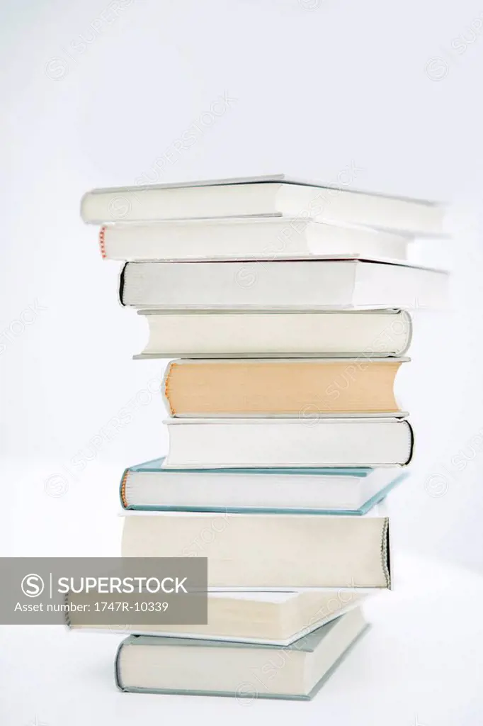 Tall stack of books
