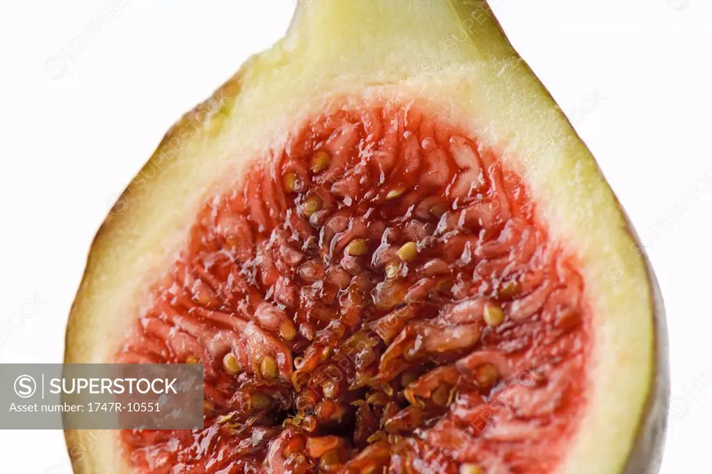 Fresh fig, cross section, close-up