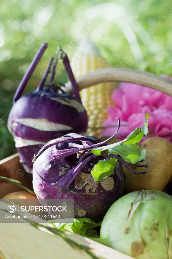 Basket of produce, close-up