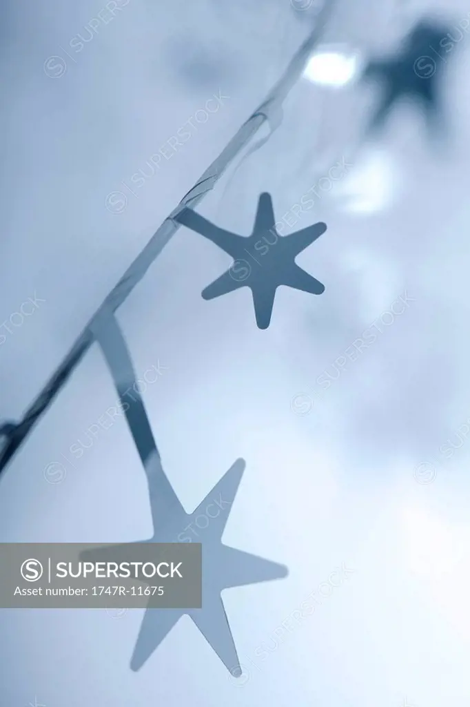 Star shaped Christmas garland, close-up