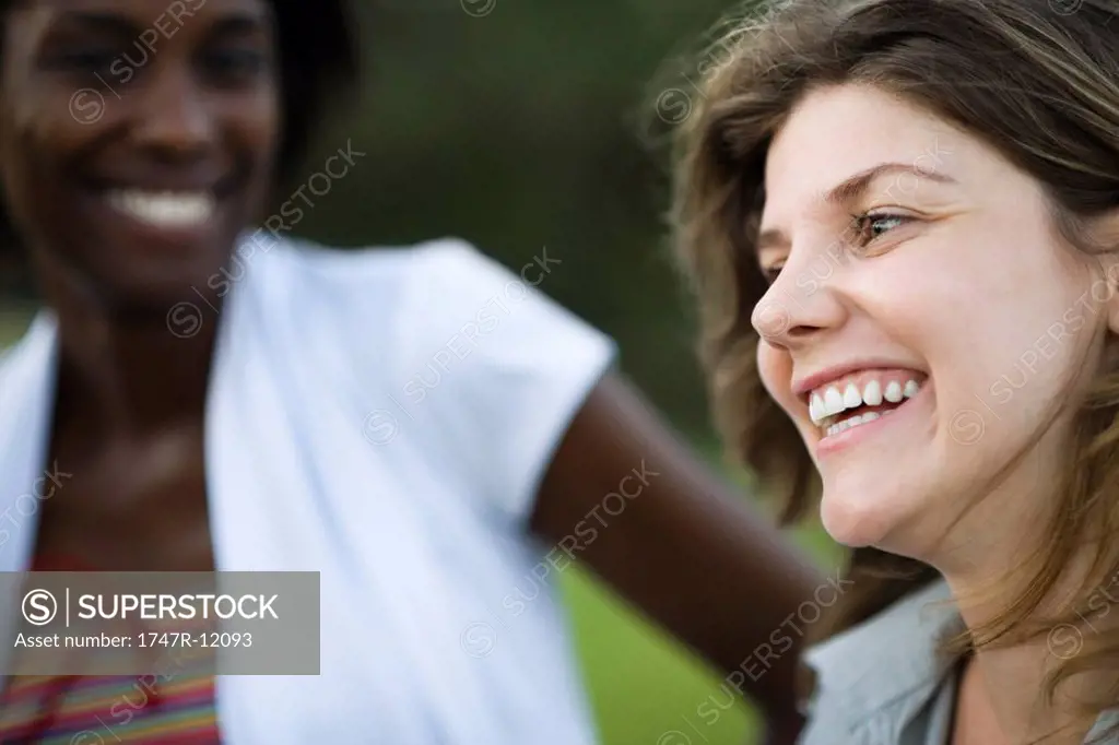 Young woman with friend, portrait