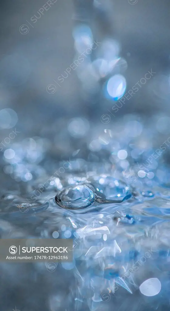Bubbles on surface of water