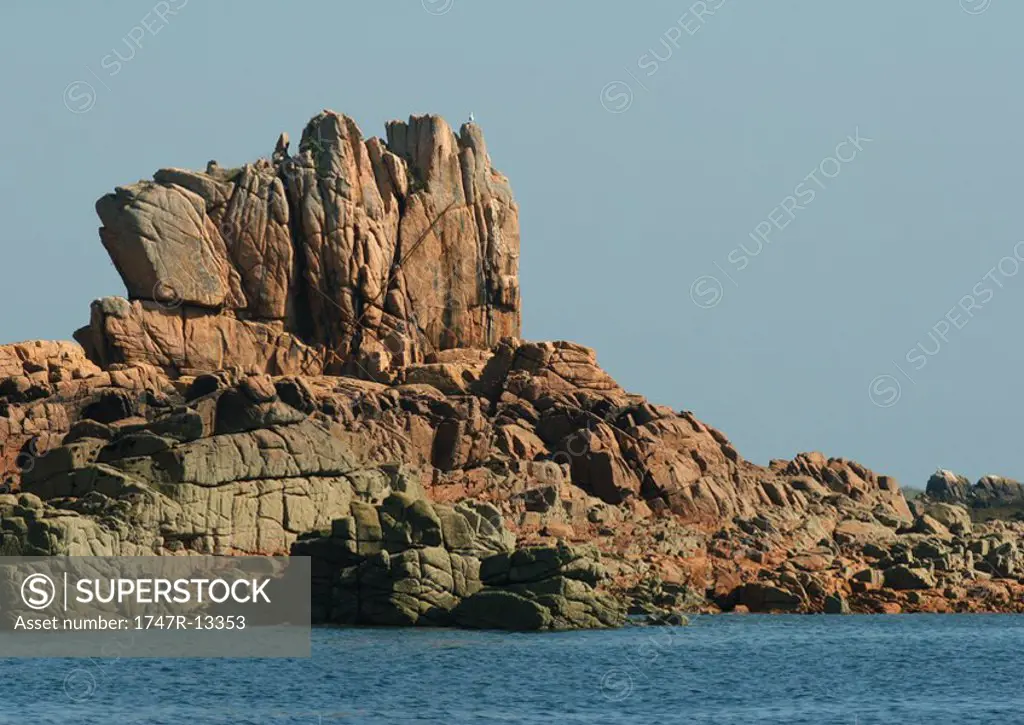 Ile de Brehat, Brittany, France, coastal rock formations