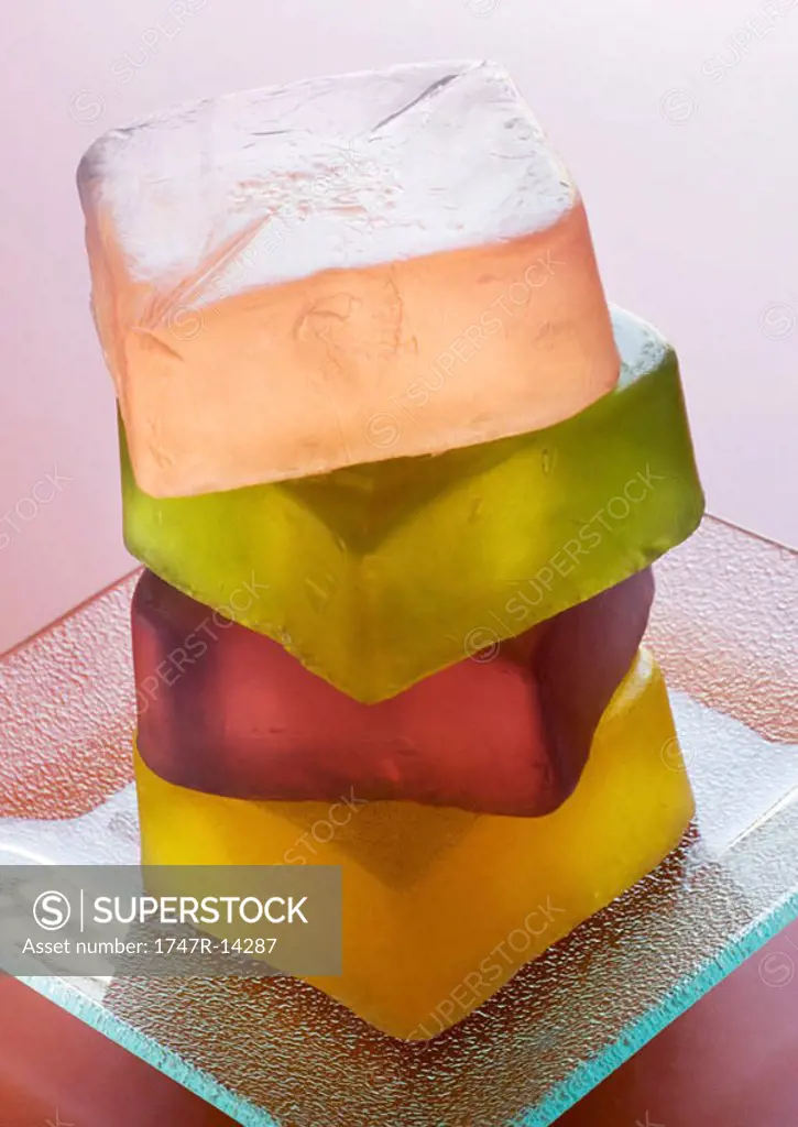 Stack of translucent bars of soap