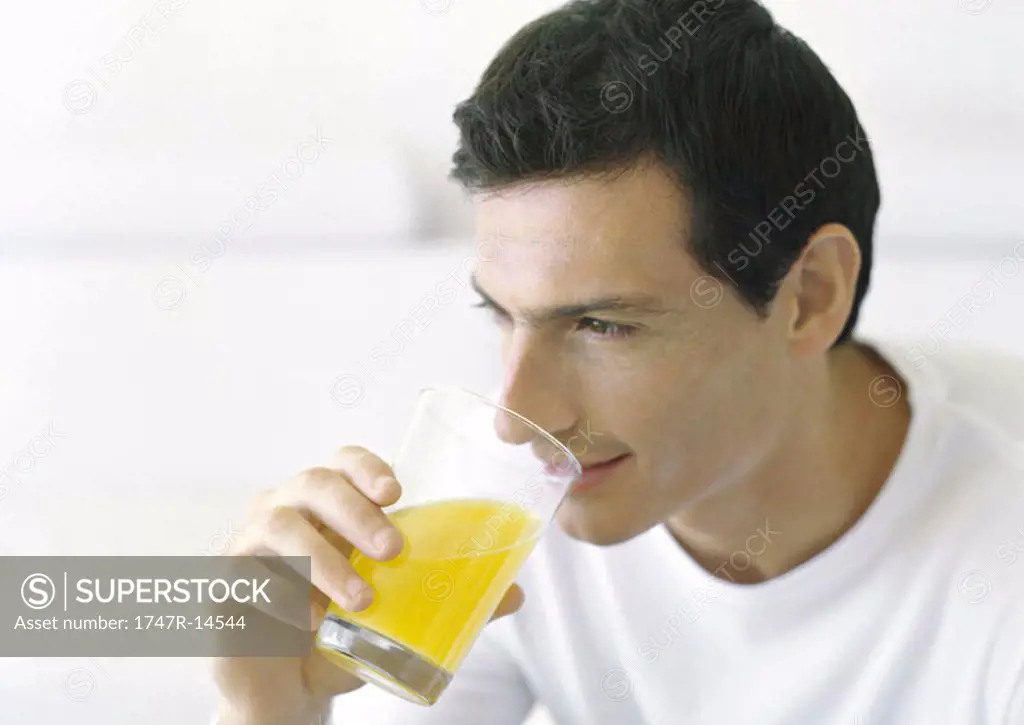 Man drinking juice