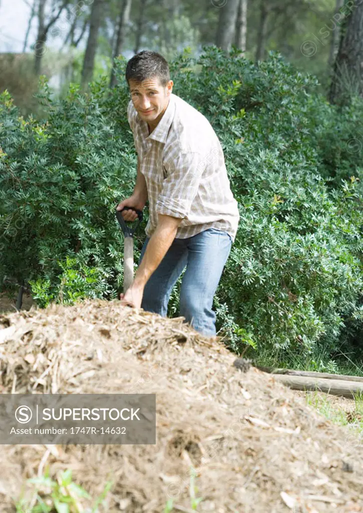 Man doing yardwork