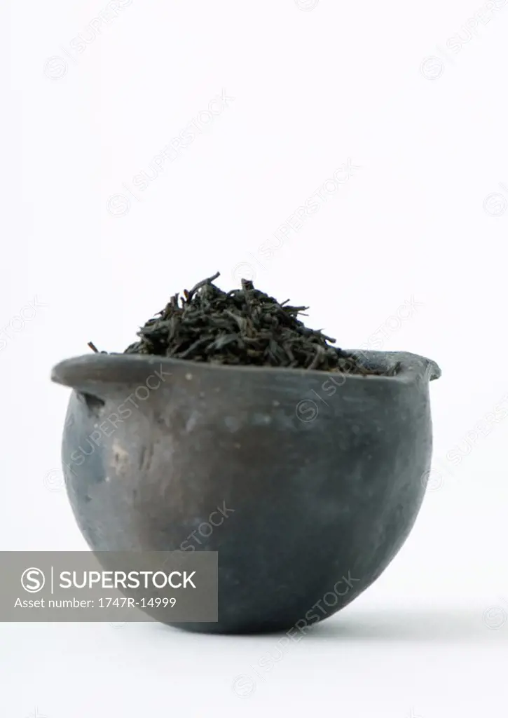 Bowl full of tea leaves