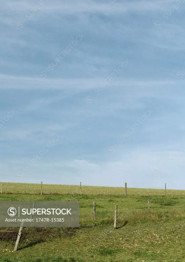 Fence in rural field