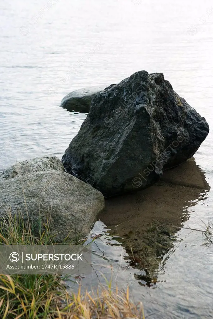 Boulders in shallow water