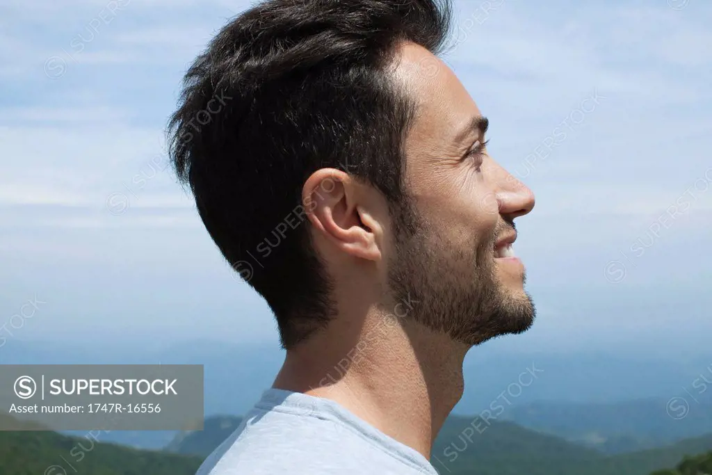 Man looking at scenic view, profile