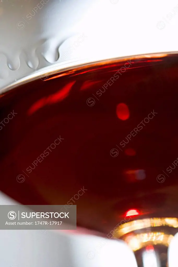 Glass of red wine, close_up