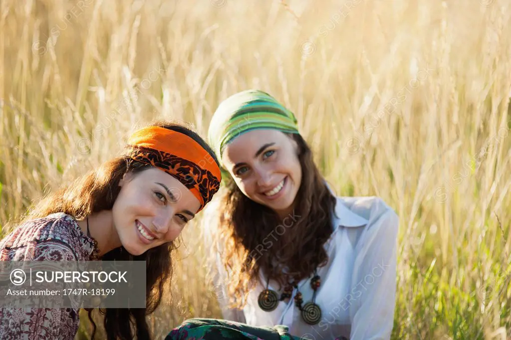 Young women in grass