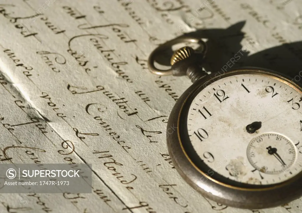 Antique letter and pocket watch