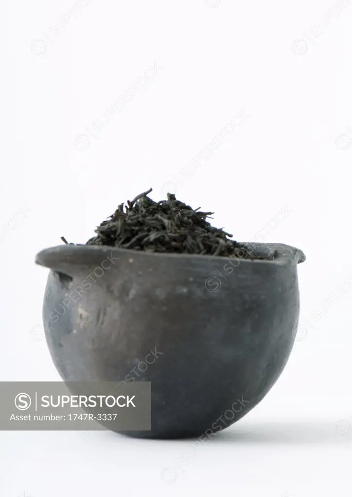 Bowl full of tea leaves