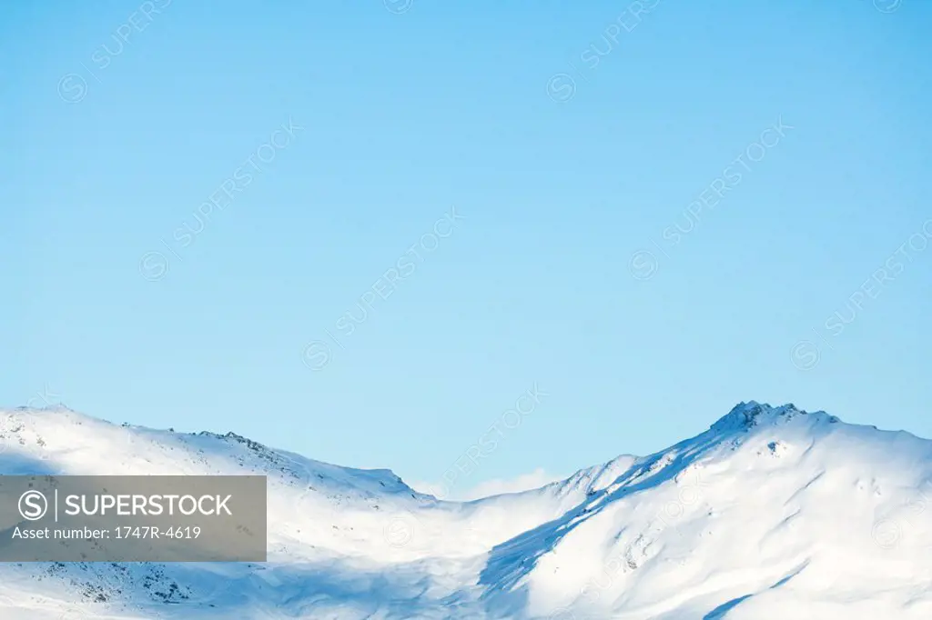Switzerland, snow-covered mountains