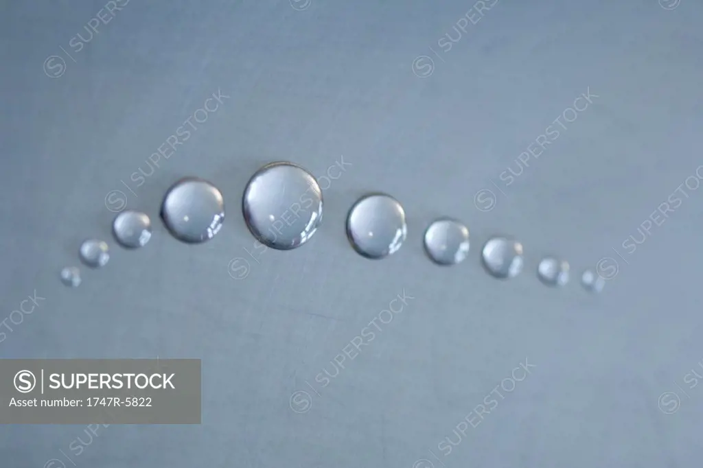 Drops of water in line