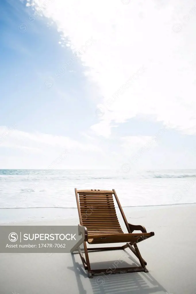 Deck chair on beach