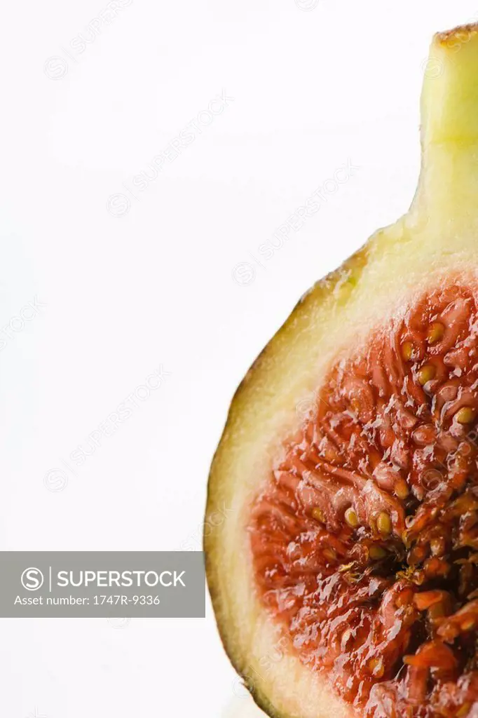 Fresh fig, cross section, cropped