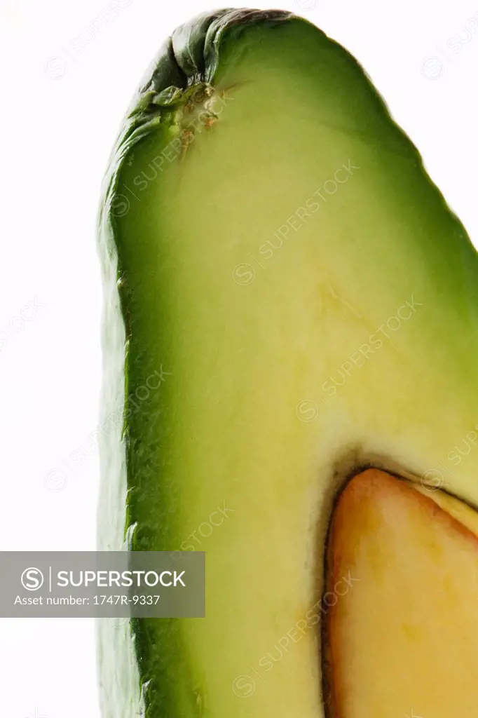 Avocado cross section, close-up, cropped