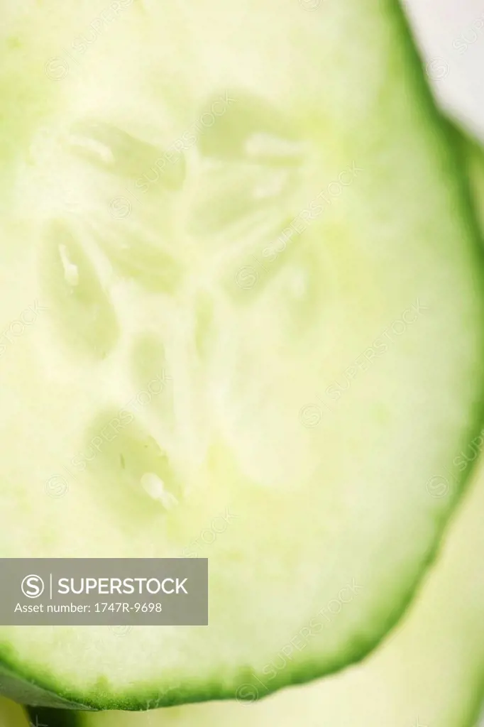 Cucumber slice, extreme close-up