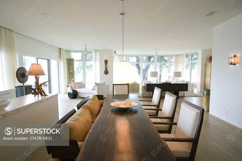 Home interior with luxurious dining room