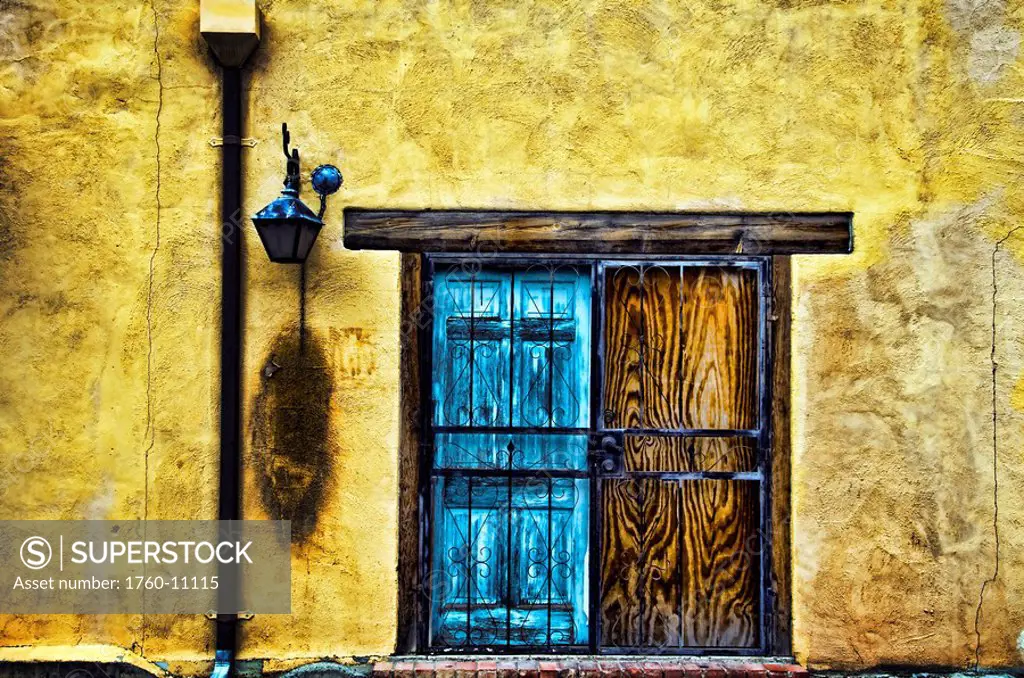 Walls and Details II, New Mexico, Details of colorful wooden doorway and wall.