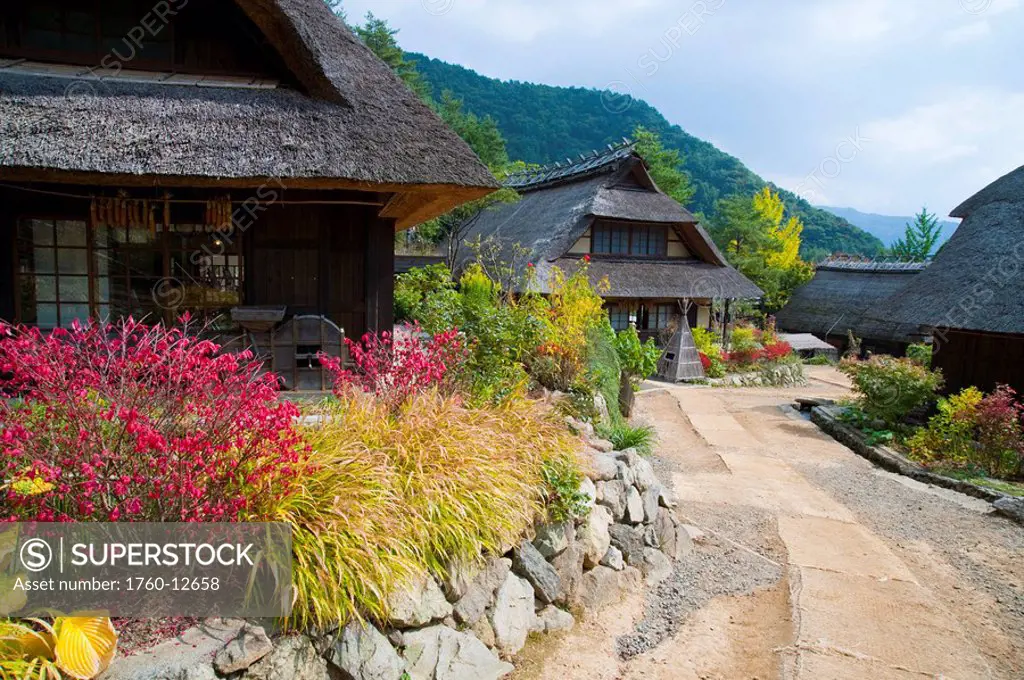 Japan, Fujigoko, Saiko, Traditional Japanese village.