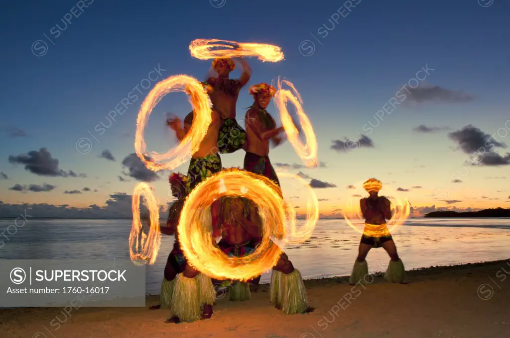 Fiji, Viti Levu Island, Coral Coast, Shangri-La Resort, Fire Dance performance on the beach.  FOR EDITORIAL USE ONLY.