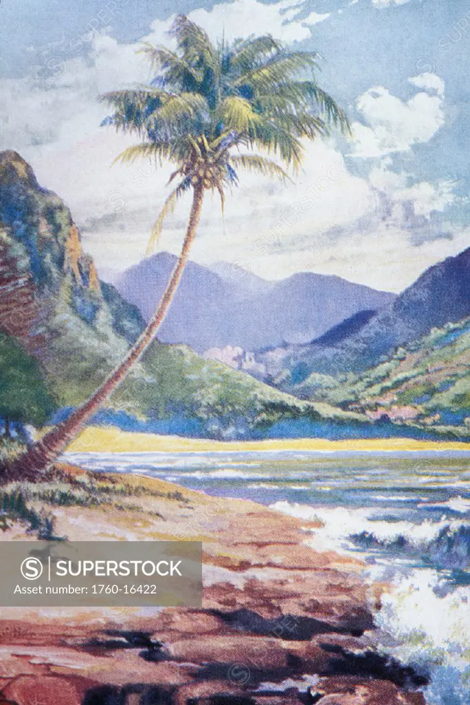 c.1926, H.B.Christian art, Hawaii, Oahu, Windward Coast, ´Where Isle Meets Valley´