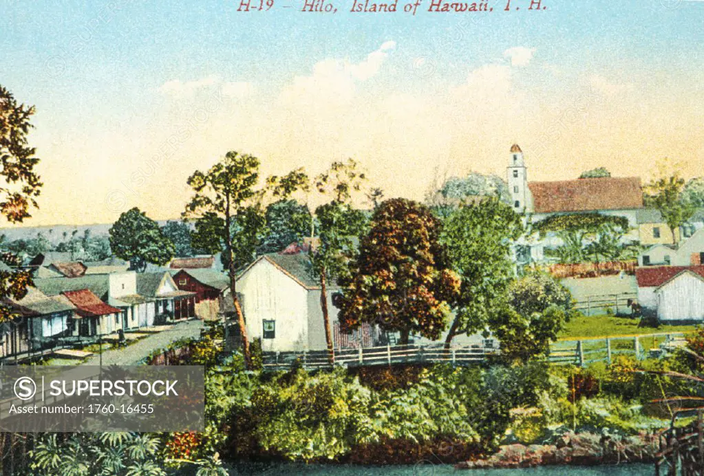 c.1900 Postcard, Hawaii, Big Island, Hilo Town