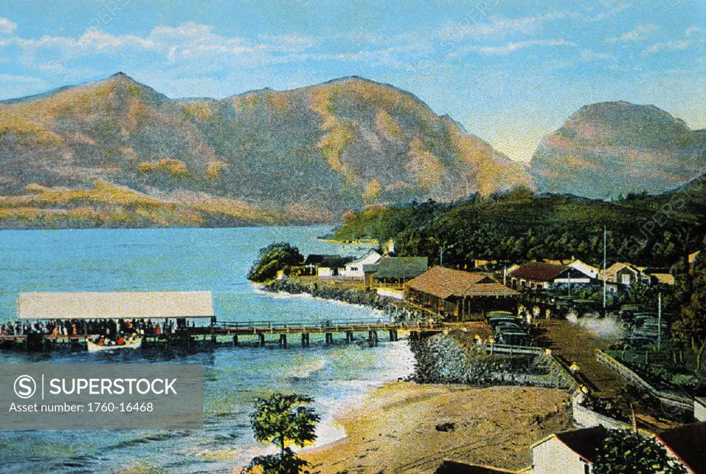 c.1930 Postcard, Hawaii, Kauai, Nawiliwili, Old landing dock.